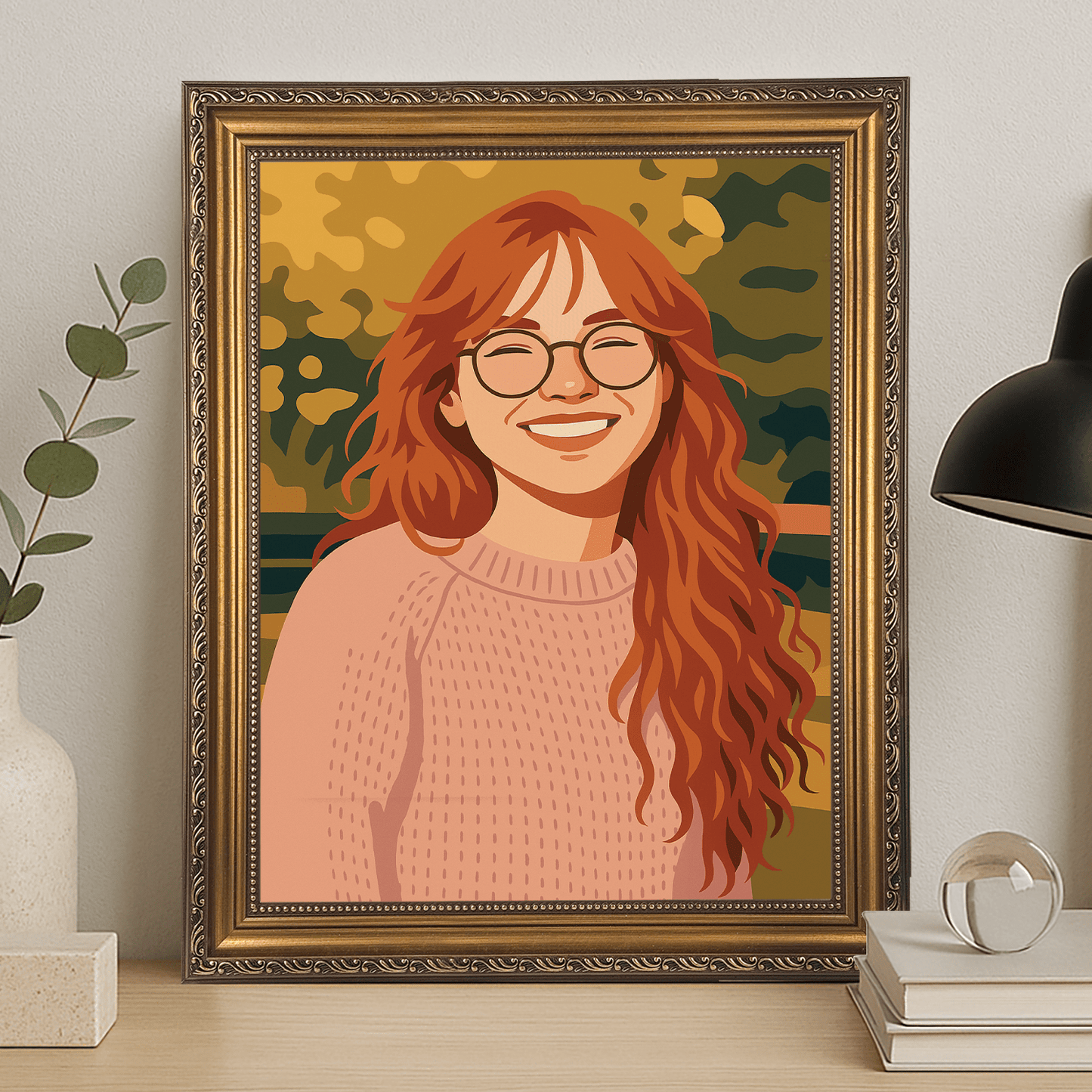 Kolorowa ilustracja dziewczyny - portret na płótnie dla niej - Emmygift.pl