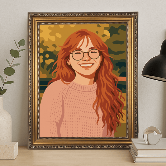 Kolorowa ilustracja dziewczyny - portret na płótnie dla niej - Emmygift.pl