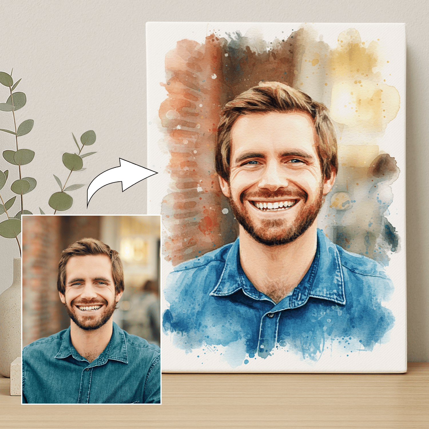 Kolorowy charakter - portret na płótnie dla niego - Emmygift.pl