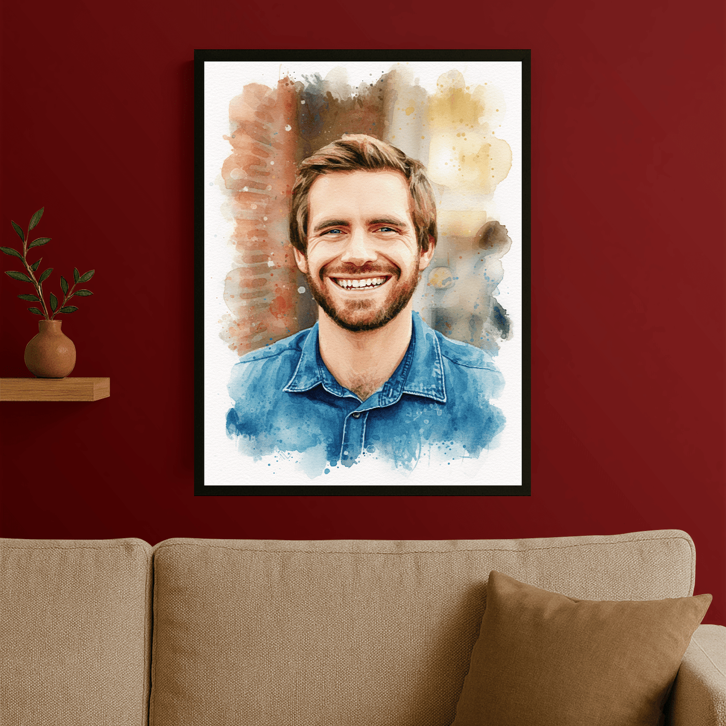 Kolorowy portret mężczyzny - portret na plakacie dla mężczyzny - Emmygift.pl
