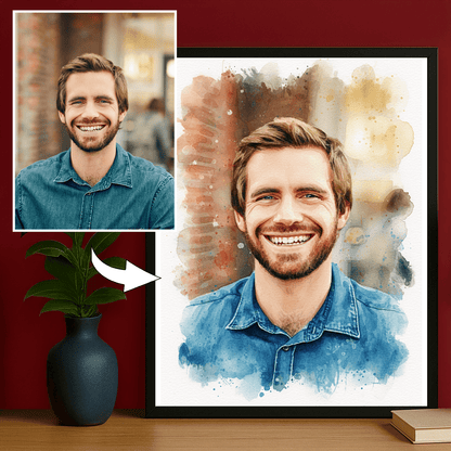 Kolorowy portret mężczyzny - portret na plakacie dla mężczyzny - Emmygift.pl