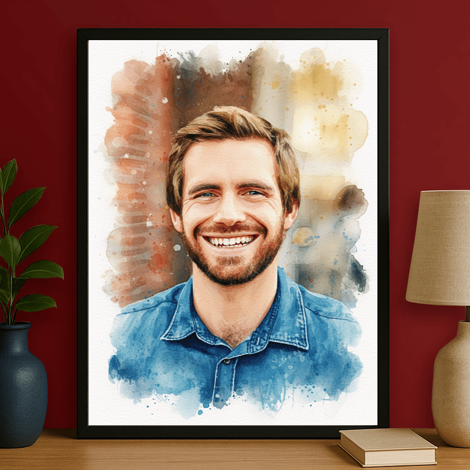 Kolorowy portret mężczyzny - portret na plakacie dla mężczyzny - Emmygift.pl