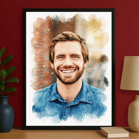 Kolorowy portret mężczyzny - portret na plakacie dla mężczyzny - Emmygift.pl