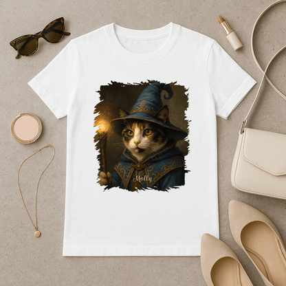 Kot czarownik - koszulka damska z nadrukiem dla miłośnika kotów - Emmygift.pl