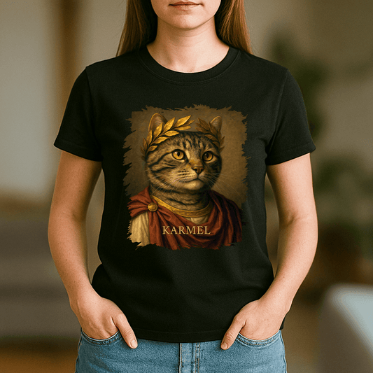 Kot jak Juliusz Cezar - koszulka damska z nadrukiem dla miłośnika kotów - Emmygift.pl