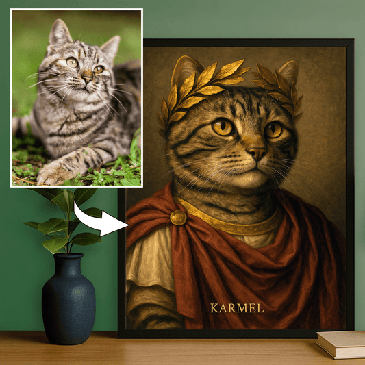 Kot jako cesarz - personalizowany plakat dla miłośników kotów - Emmygift.pl