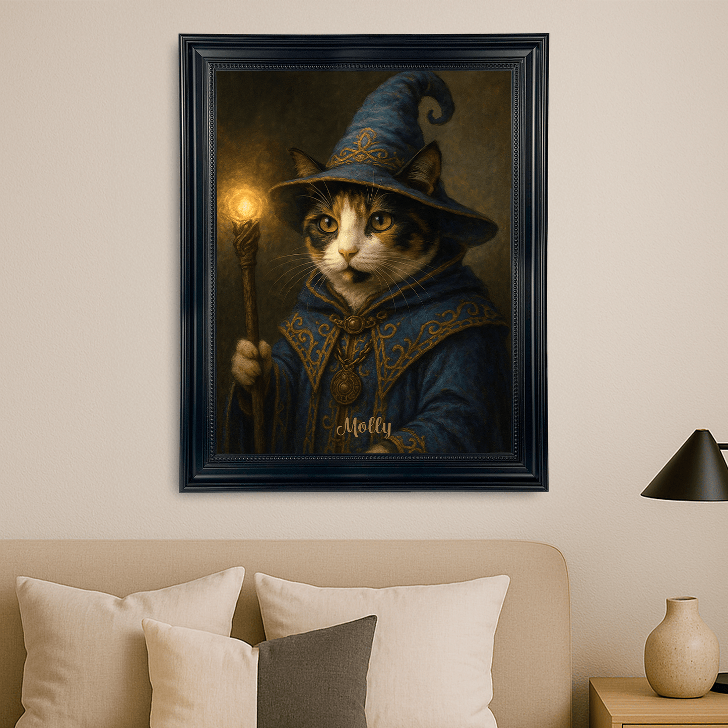 Kot jako czarownik - portret na płótnie dla miłośnika kotów - Emmygift.pl