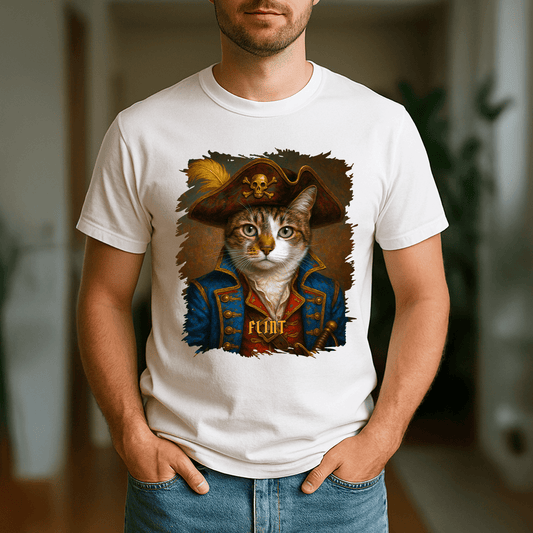Kot jako pirat - koszulka męska z nadrukiem dla miłośnika kotów - Emmygift.pl