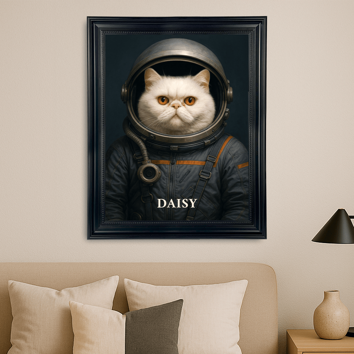 Kot w stroju kosmonauty - portret na płótnie dla miłośnika kotów - Emmygift.pl