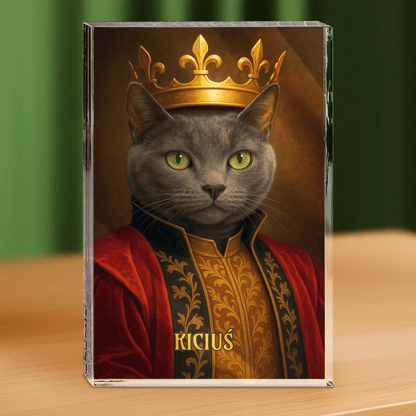 Królewski kot - blok akrylowy - prostokąt dla miłośnika kotów - Emmygift.pl