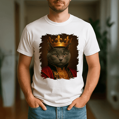 Królewski kot - koszulka męska z nadrukiem dla miłośnika kotów - Emmygift.pl