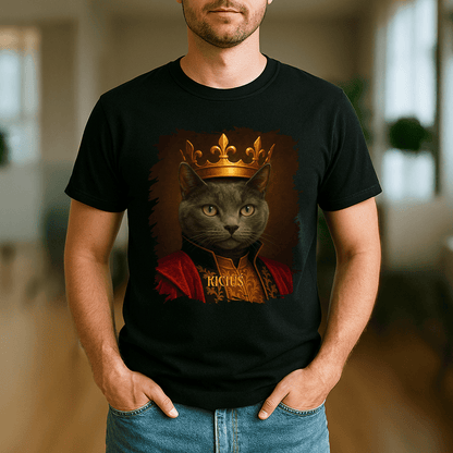 Królewski kot - koszulka męska z nadrukiem dla miłośnika kotów - Emmygift.pl