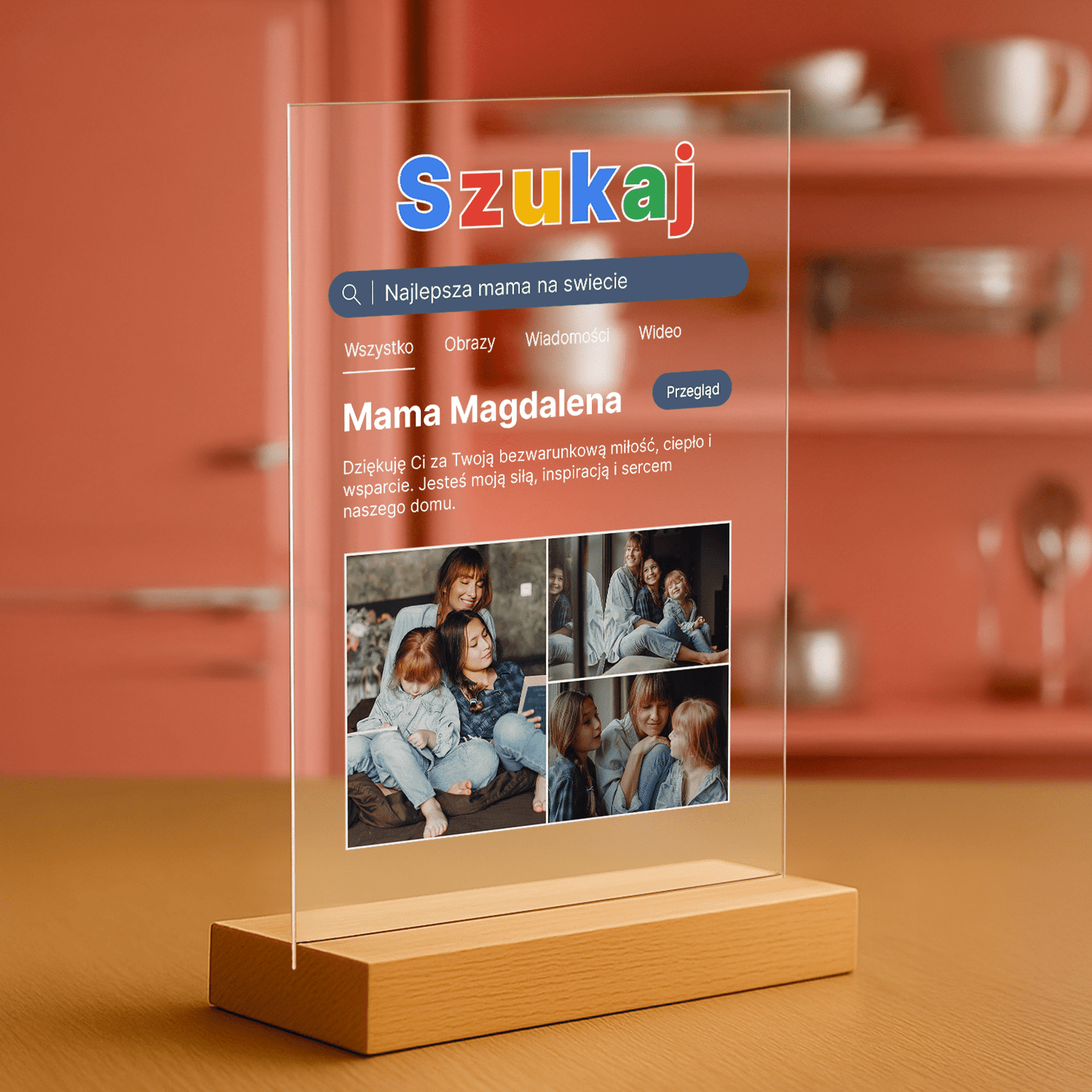 Mama - druk na szkle akrylowym dla mamy - Emmygift.pl