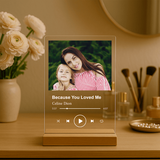 Zdjęcie mamy z piosenką - personalizowany druk na szkle - Emmygift.pl