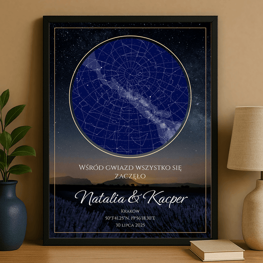 Mapa gwiazd na rocznicę - plakat personalizowany dla pary - Emmygift.pl