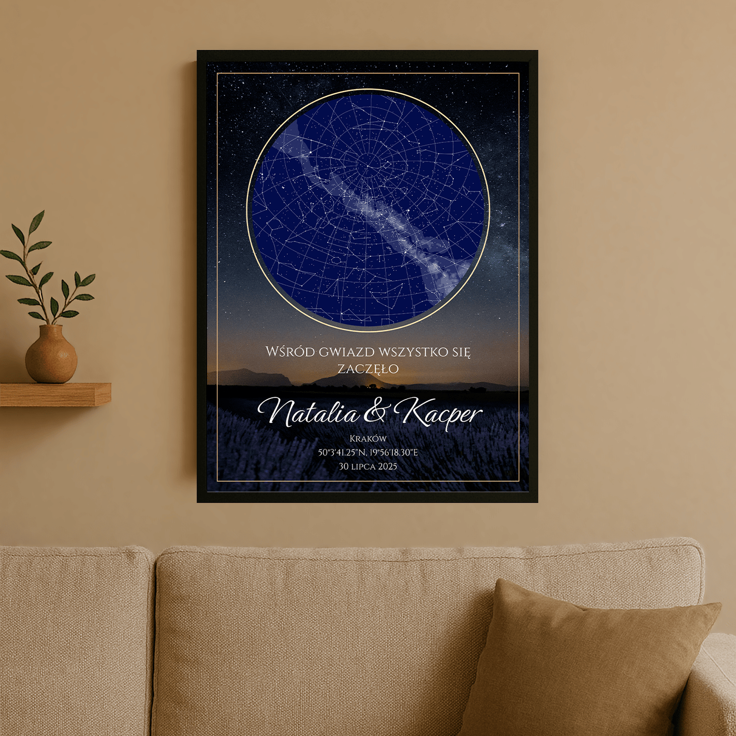 Mapa gwiazd na rocznicę - plakat personalizowany dla pary - Emmygift.pl