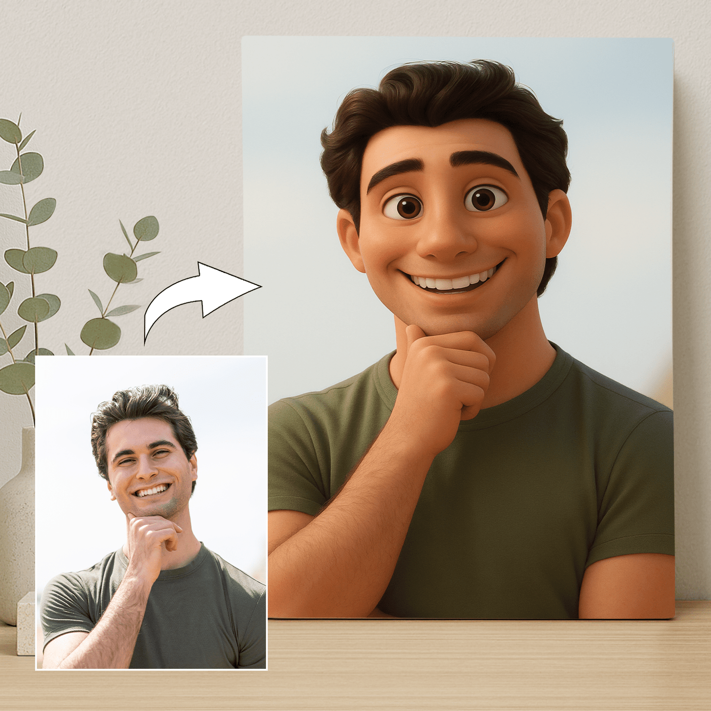 Mężczyzna jak z bajkowej animacji - portret na płótnie dla mężczyzny - Emmygift.pl