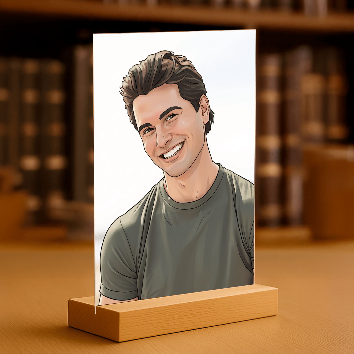 Mężczyzna jak z komiksu - portret na szkle akrylowym dla niego - Emmygift.pl