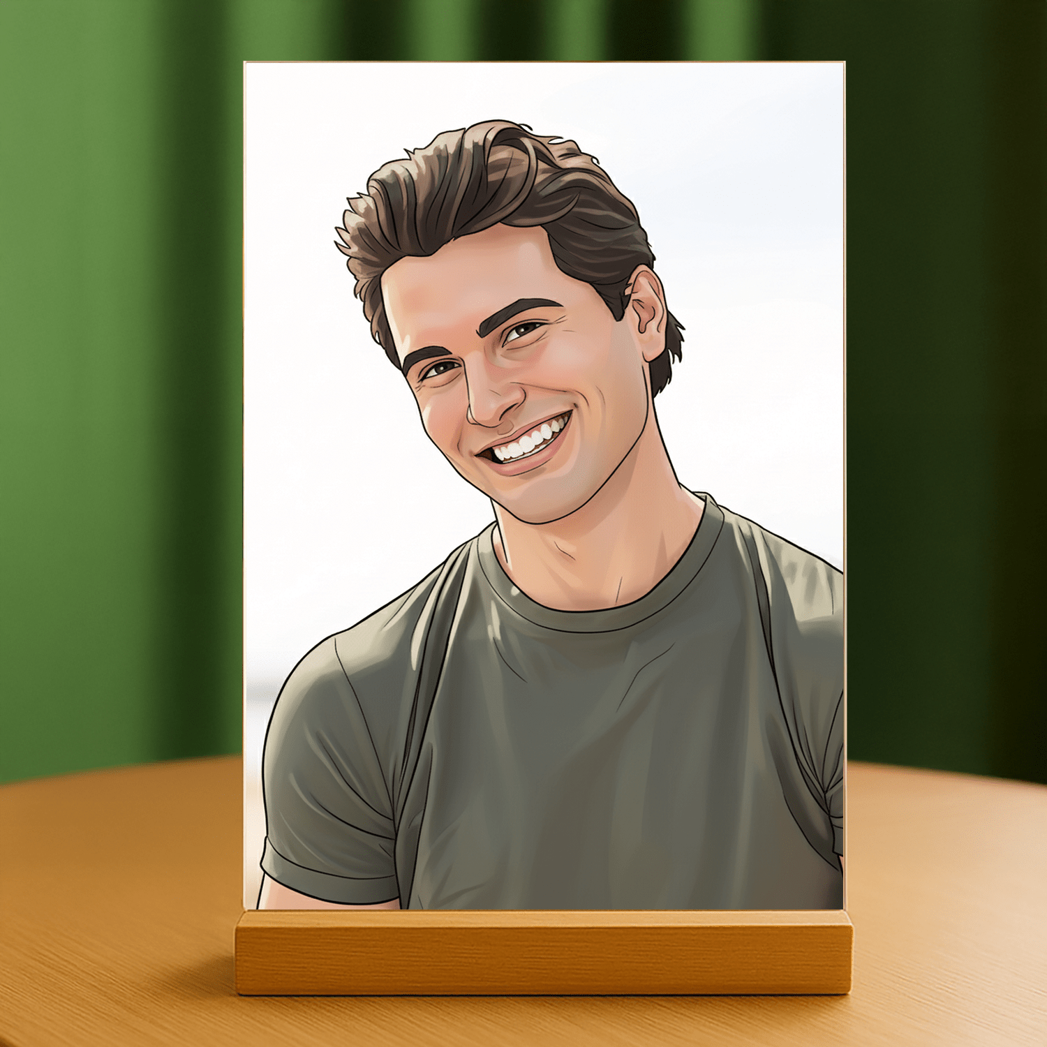 Mężczyzna jak z komiksu - portret na szkle akrylowym dla niego - Emmygift.pl