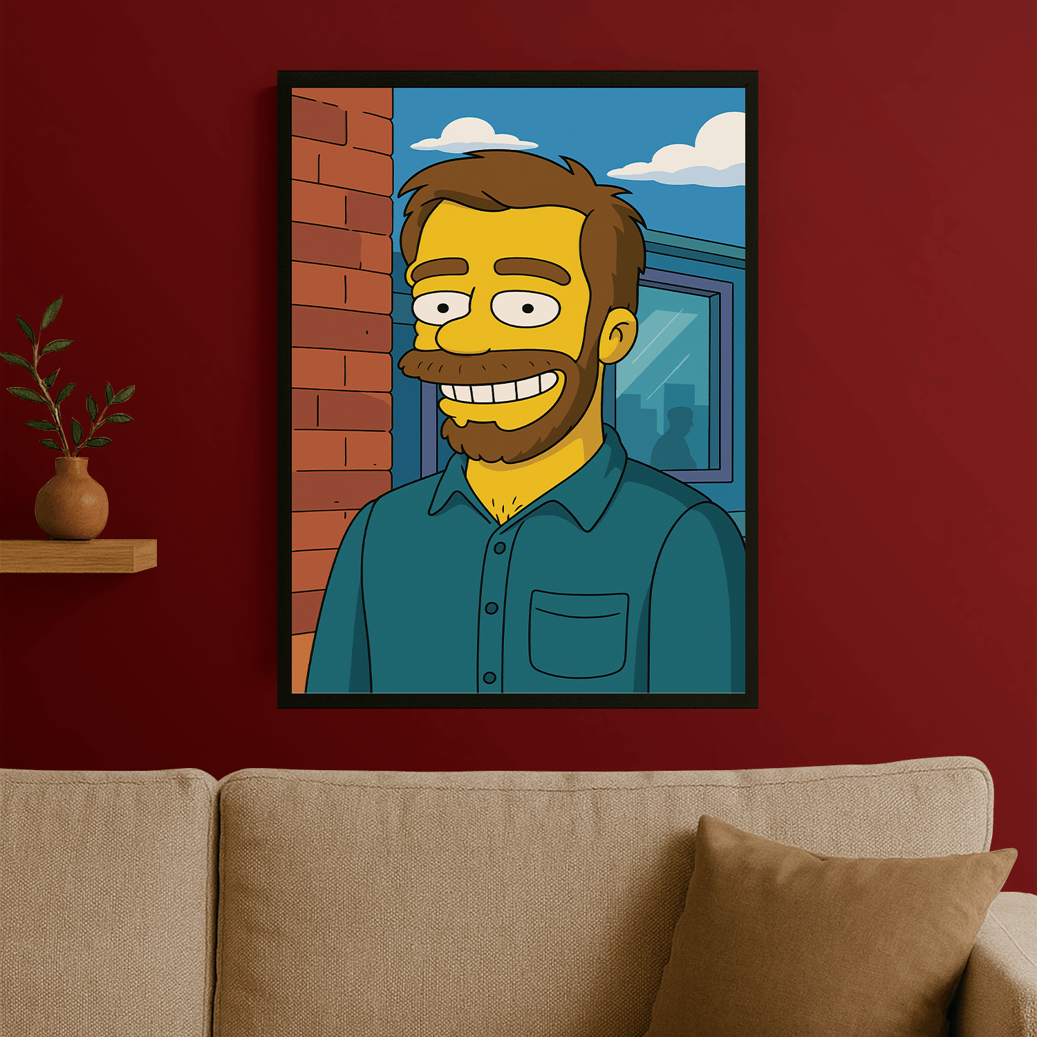 Mężczyzna jak z Simpsonów - portret na plakacie dla niego - Emmygift.pl