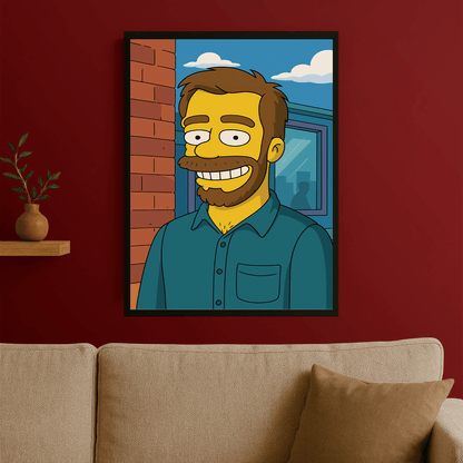 Mężczyzna jak z Simpsonów - portret na plakacie dla niego - Emmygift.pl