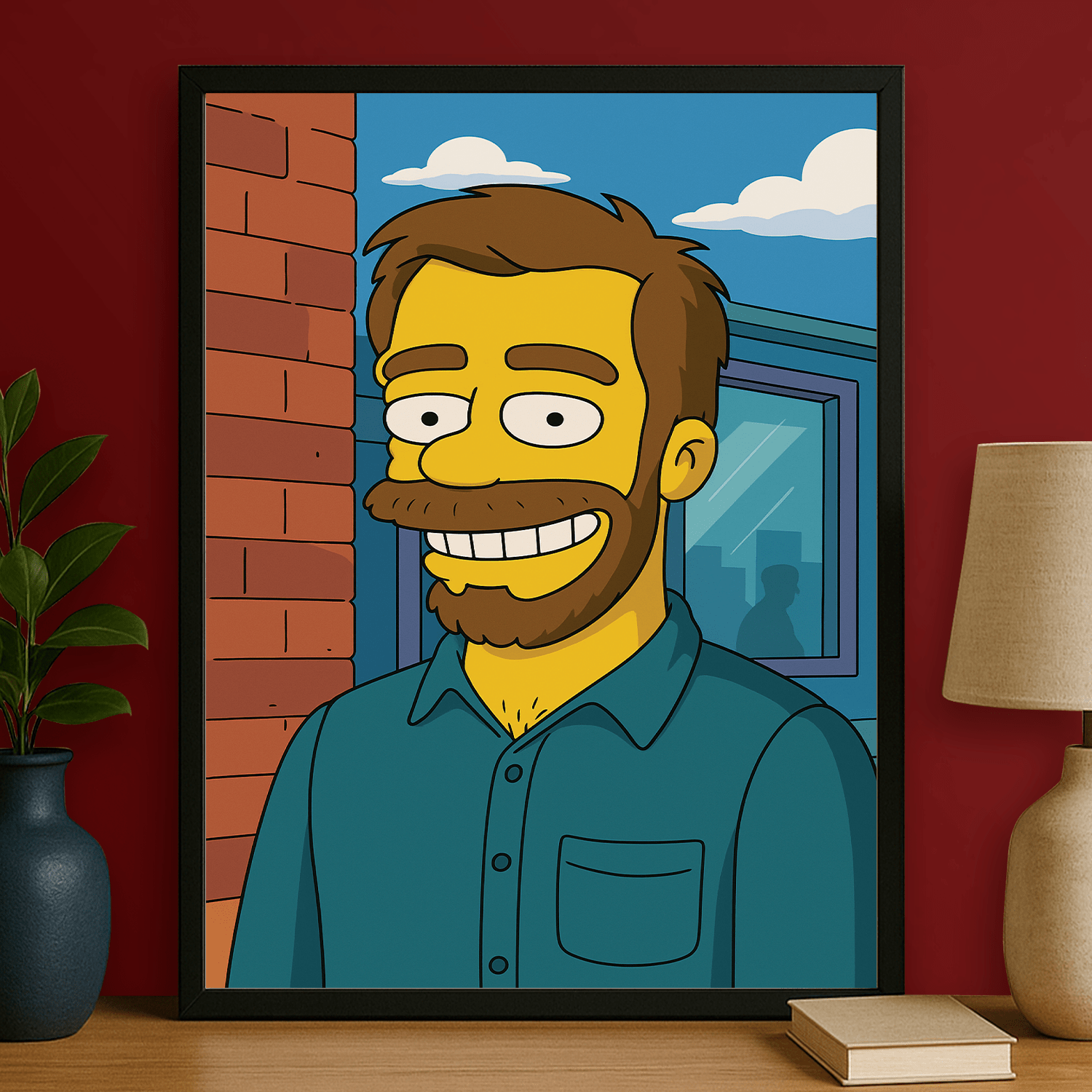 Mężczyzna jak z Simpsonów - portret na plakacie dla niego - Emmygift.pl