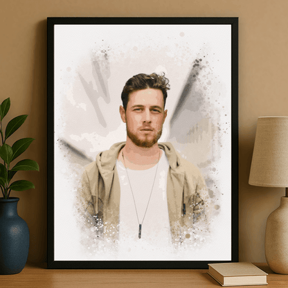 Mężczyzna w artystycznym stylu - portret na plakacie dla niego - Emmygift.pl