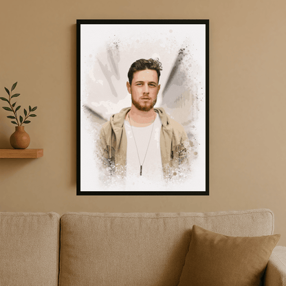 Mężczyzna w artystycznym stylu - portret na plakacie dla niego - Emmygift.pl