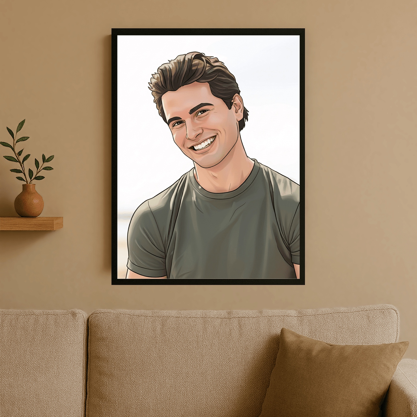 Mężczyzna w kreskówkowym stylu - portret na plakacie dla mężczyzny - Emmygift.pl