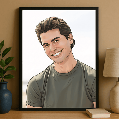 Mężczyzna w kreskówkowym stylu - portret na plakacie dla mężczyzny - Emmygift.pl