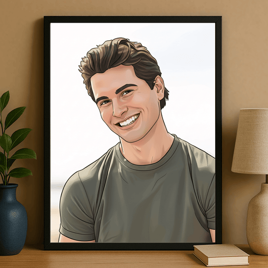 Mężczyzna w kreskówkowym stylu - portret na plakacie dla mężczyzny - Emmygift.pl