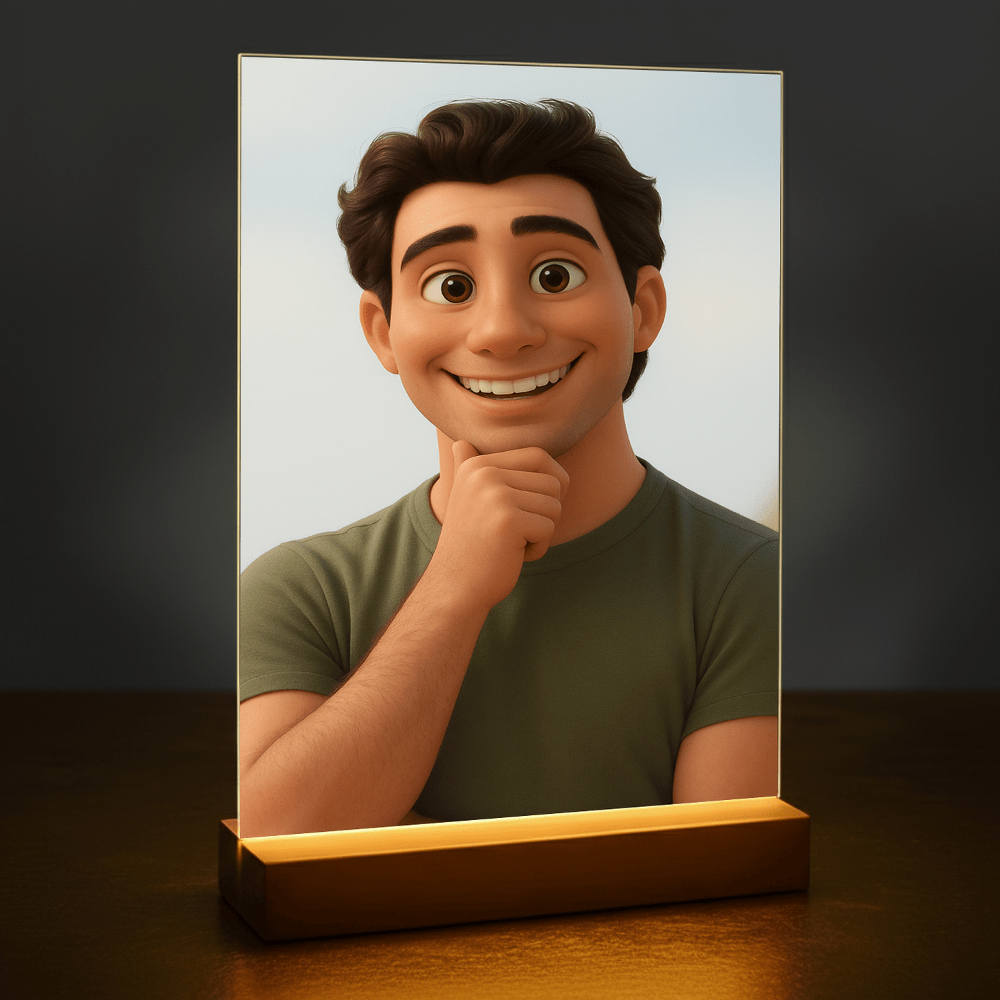 Mężczyzna w stylu animacji 3D - portret na szkle akrylowym dla niego - Emmygift.pl
