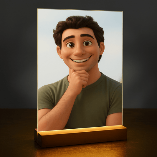 Mężczyzna w stylu animacji 3D - portret na szkle akrylowym dla niego - Emmygift.pl