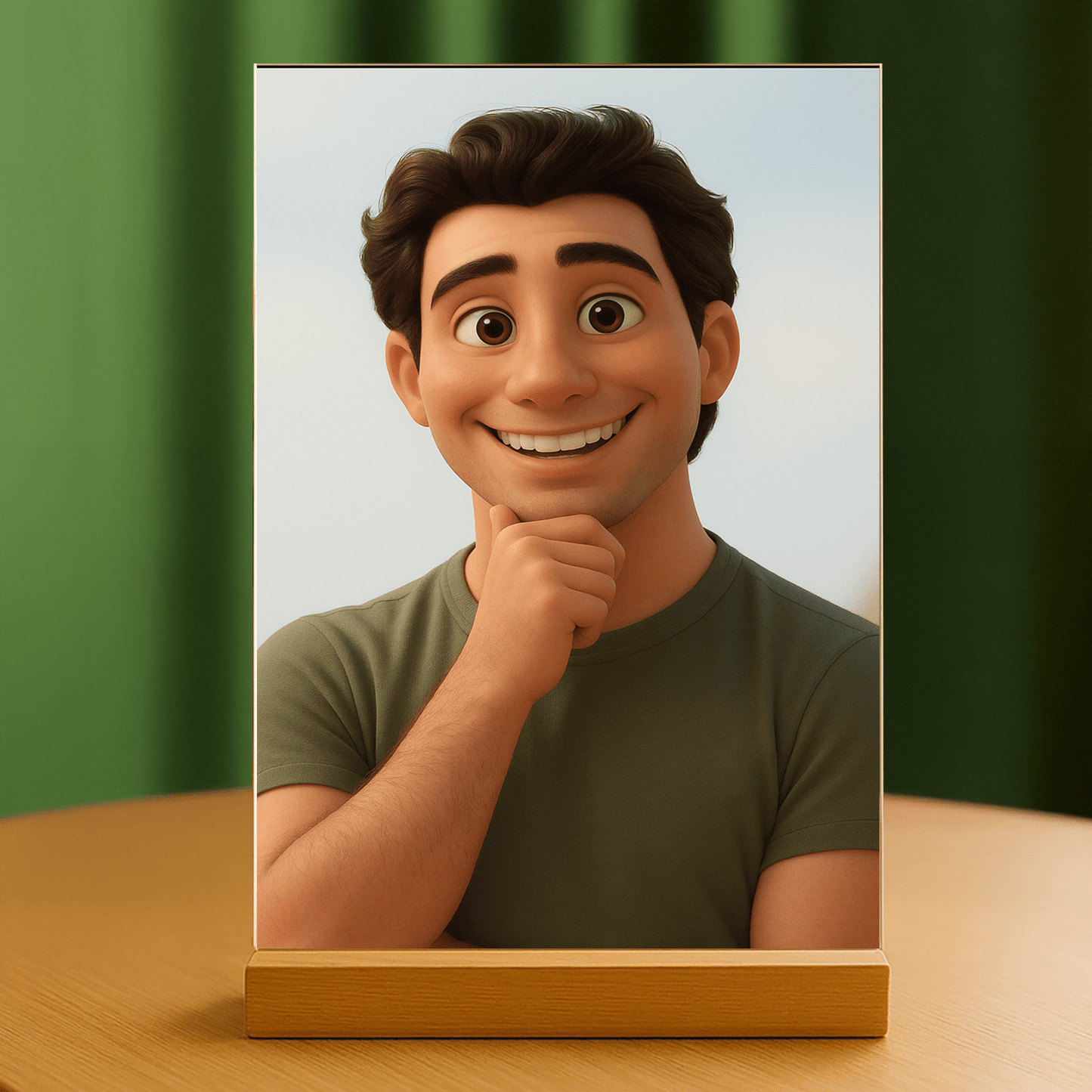 Mężczyzna w stylu animacji 3D - portret na szkle akrylowym dla niego - Emmygift.pl