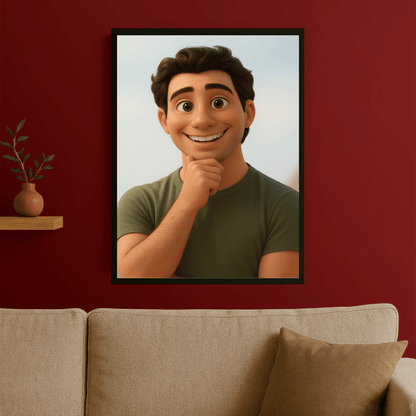 Mężczyzna w stylu animowanym 3D - portret na plakacie dla niego - Emmygift.pl