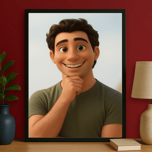 Mężczyzna w stylu animowanym 3D - portret na plakacie dla niego - Emmygift.pl
