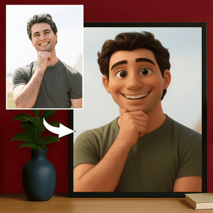 Mężczyzna w stylu animowanym 3D - portret na plakacie dla niego - Emmygift.pl