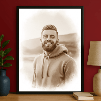 Mężczyzna w stylu coffee - portret na plakacie dla mężczyzny - Emmygift.pl