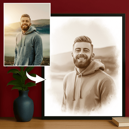 Mężczyzna w stylu coffee - portret na plakacie dla mężczyzny - Emmygift.pl