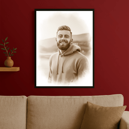 Mężczyzna w stylu coffee - portret na plakacie dla mężczyzny - Emmygift.pl