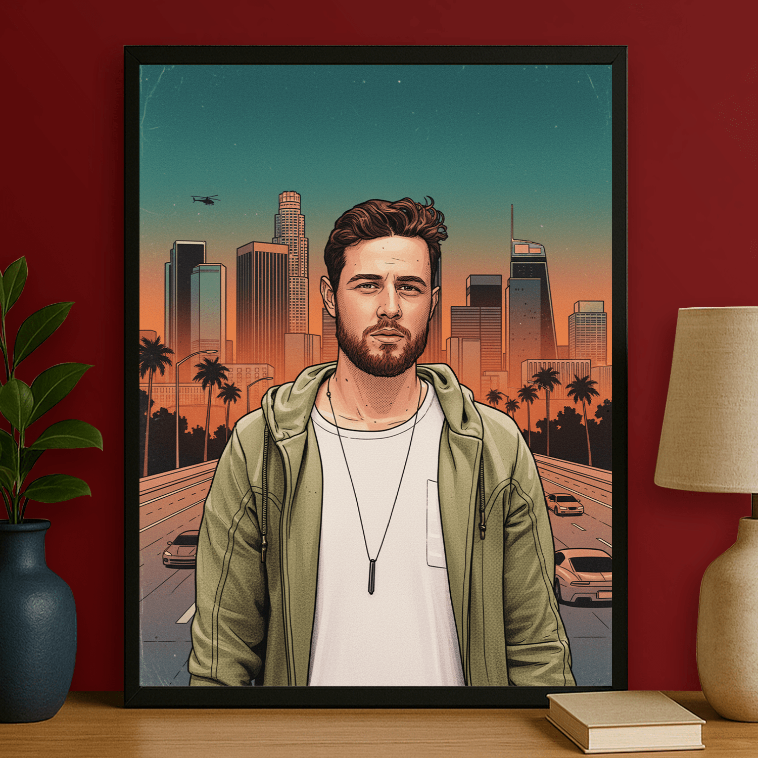 Mężczyzna w stylu GTA - portret na plakacie dla niego - Emmygift.pl