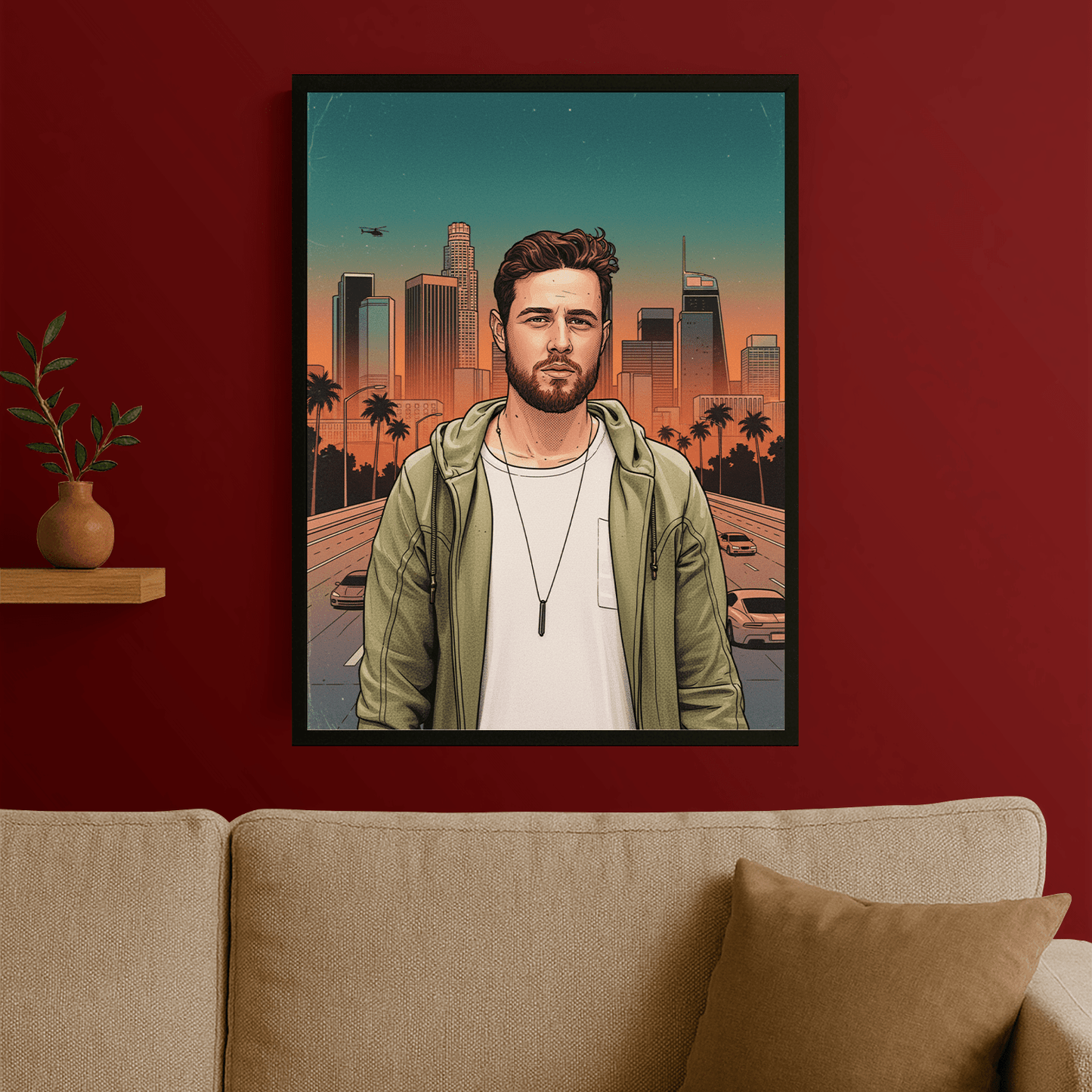 Mężczyzna w stylu GTA - portret na plakacie dla niego - Emmygift.pl