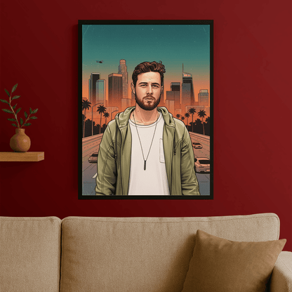 Mężczyzna w stylu GTA - portret na plakacie dla niego - Emmygift.pl