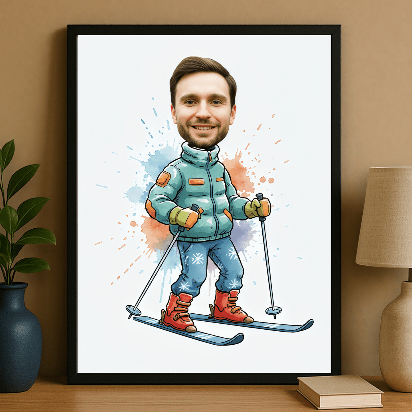 Mężczyzna w stylu karykatury - portret na plakacie dla niego - Emmygift.pl