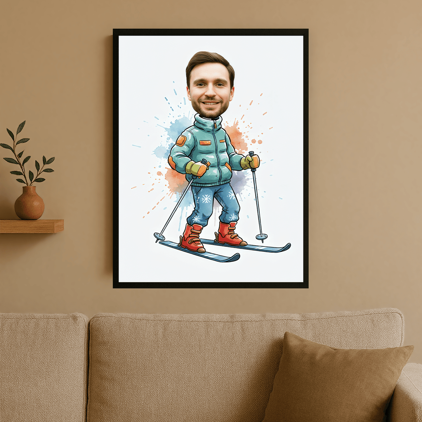 Mężczyzna w stylu karykatury - portret na plakacie dla niego - Emmygift.pl