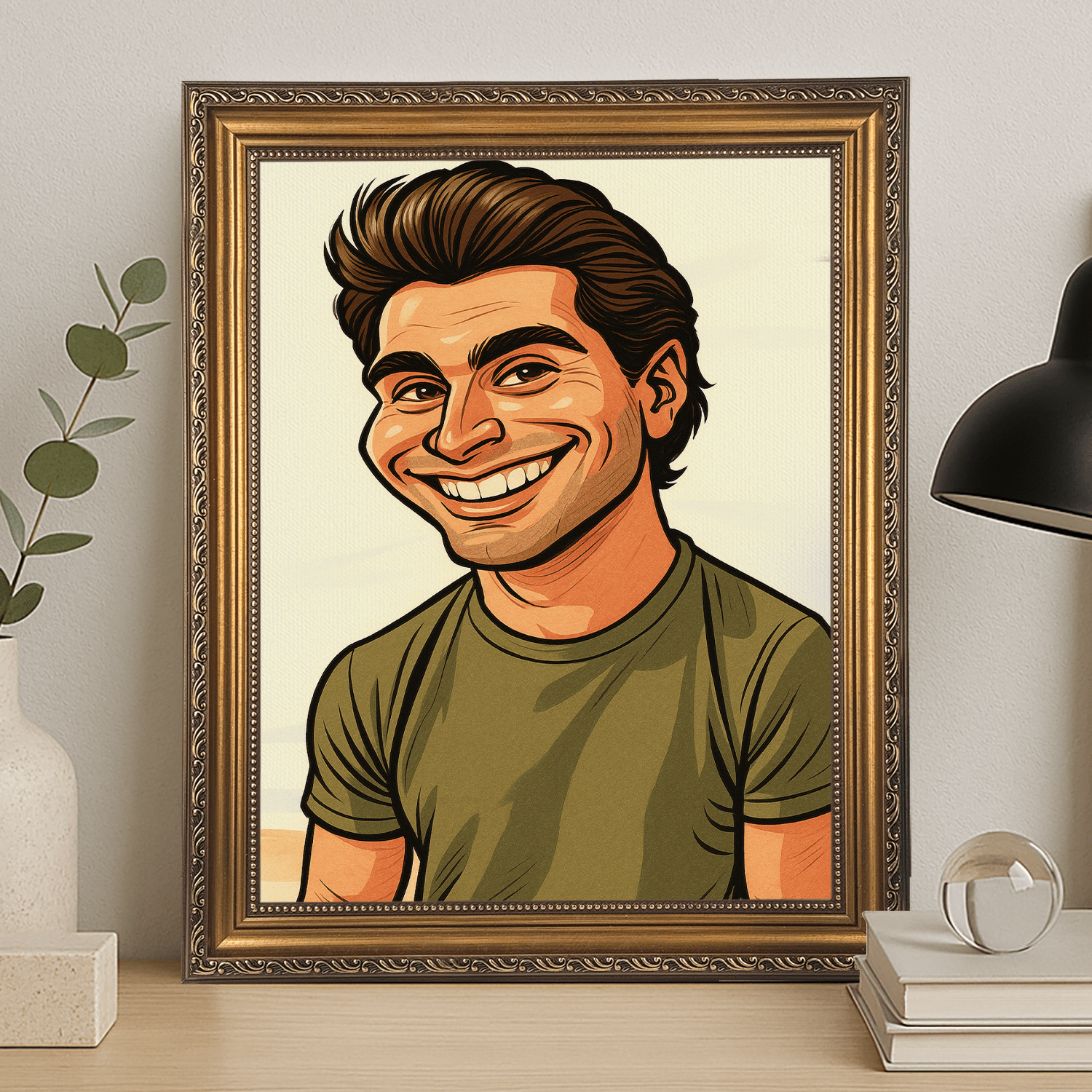 Mężczyzna w stylu kreskówkowego realizmu - portret na płótnie dla niego - Emmygift.pl