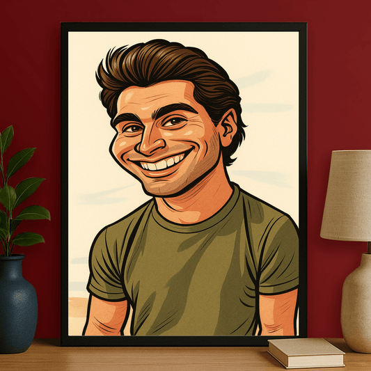 Mężczyzna w stylu realizmu komiksowego - portret na plakacie dla niego - Emmygift.pl