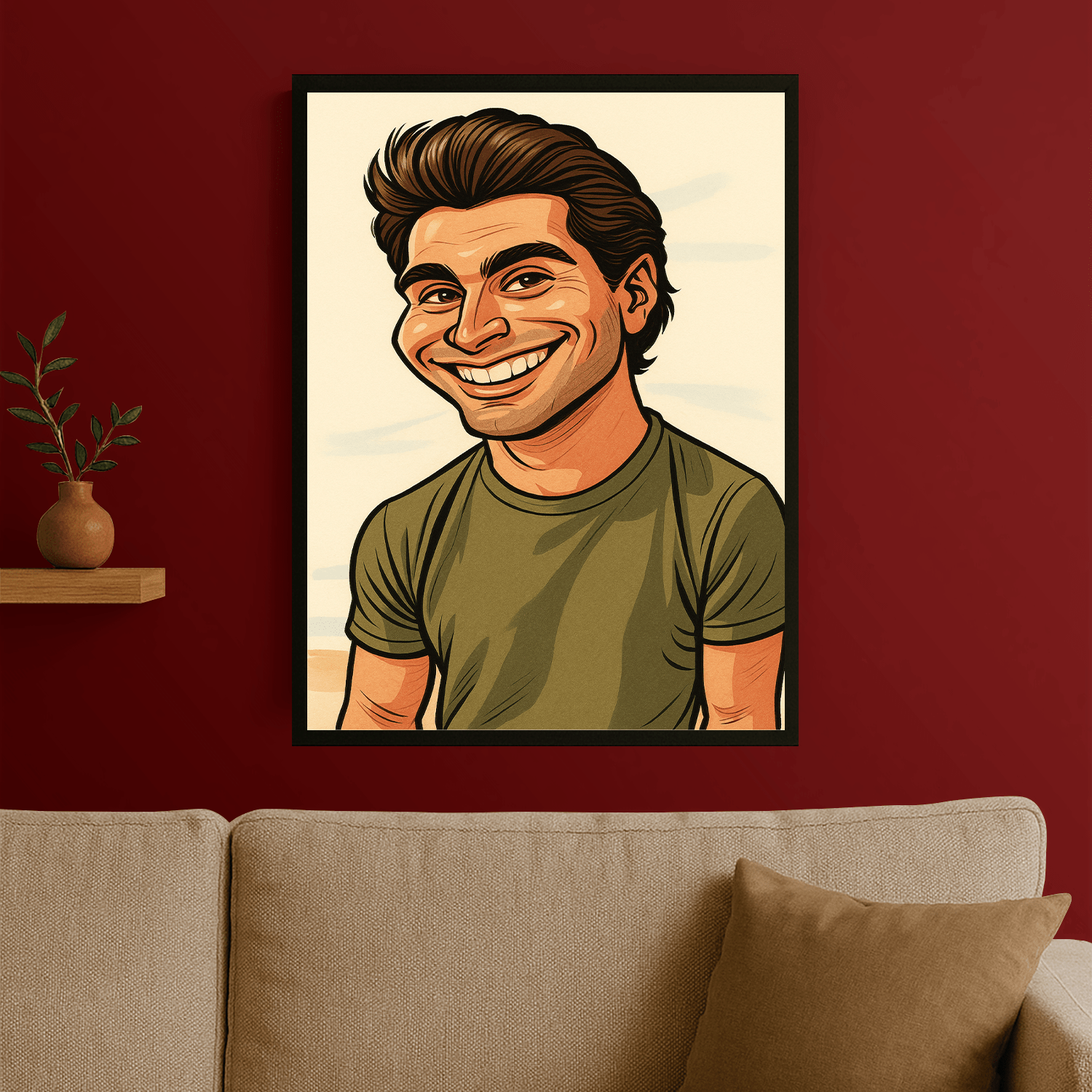 Mężczyzna w stylu realizmu komiksowego - portret na plakacie dla niego - Emmygift.pl