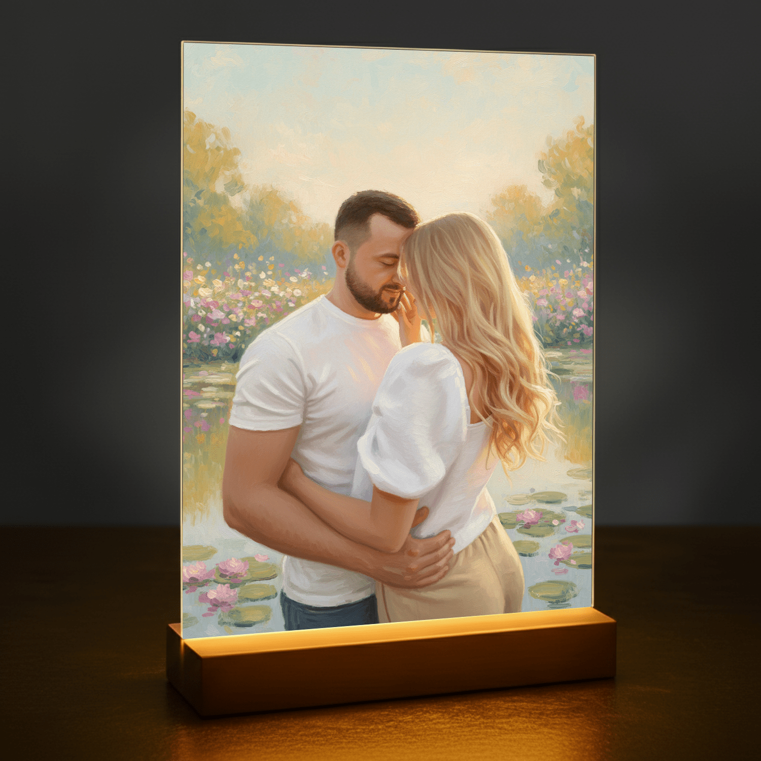 Miłość w stylu impresji - portret na szkle akrylowym dla pary - Emmygift.pl