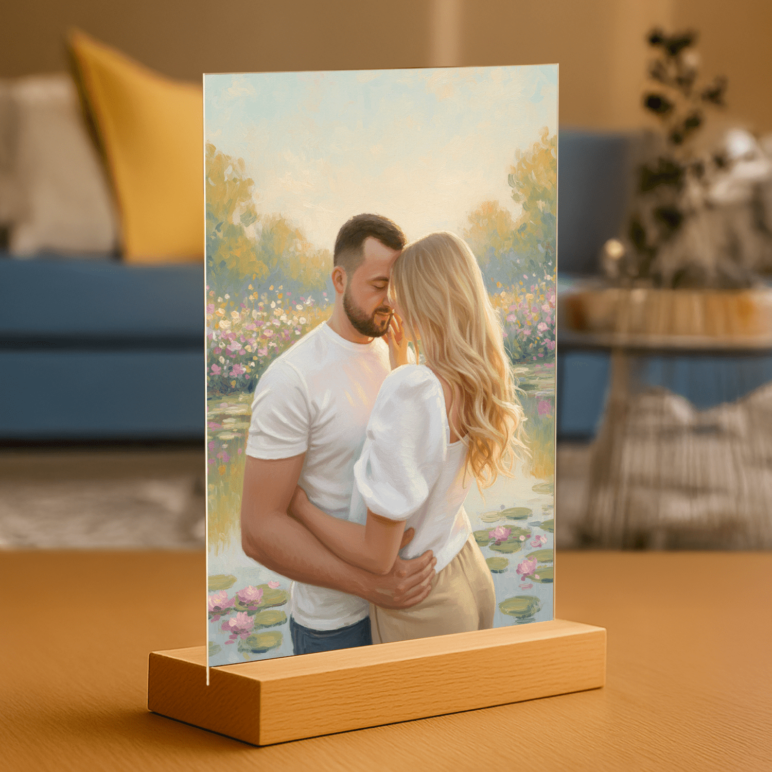 Miłość w stylu impresji - portret na szkle akrylowym dla pary - Emmygift.pl